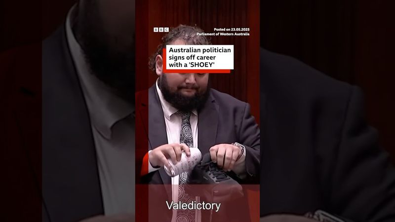 Australian politician signs off career with a 'shoey'. #Australia #BBCNews