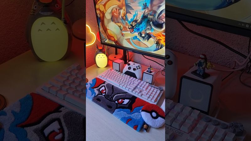 Mega X Charizard keyboard rug #asmr #tufting #pokemon #alfombra #anime #setupgamer #handmade #decor