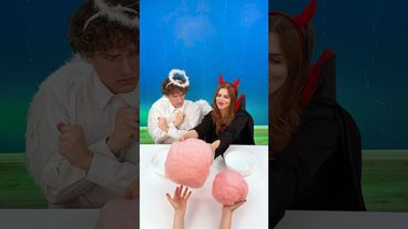 Angel vs. Devil Showdown! 😇😈 Sweet Cotton Candy Surprise! 🍭