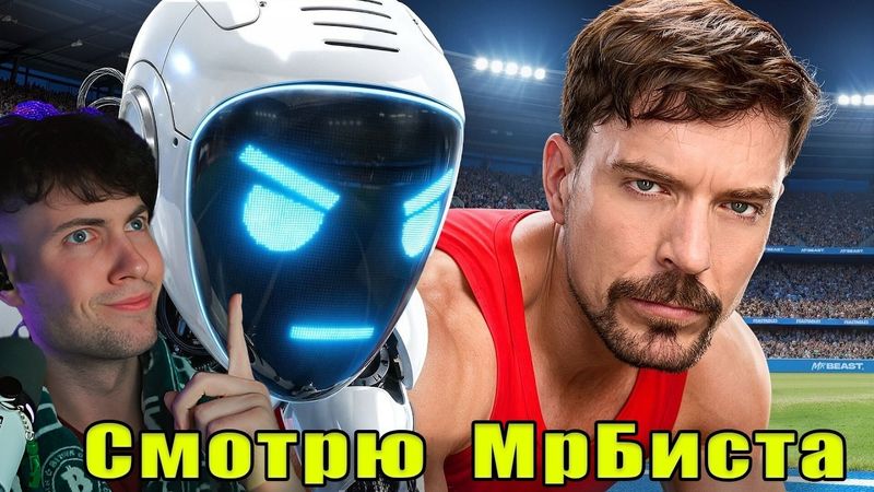 MrBeast Самый Быстрый Человек В Мире Vs. Робот Мистер Бист реакция МрБист