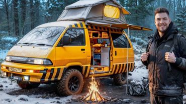 Построил ВНЕДОРОЖНЫЙ ДОМ НА КОЛЕСАХ для ЗИМНЕЙ ОХОТЫ и РЫБАЛКИ!