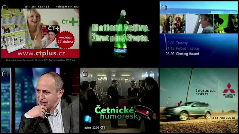 ČT1 - Sponzor, Upoutávky, Reklamy, Program, 13. Komnata (27. 4. 2007)