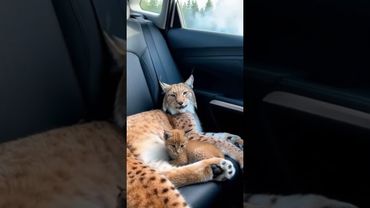 Рысь запрыгнула прямо в окно чтобы спастись от пожара