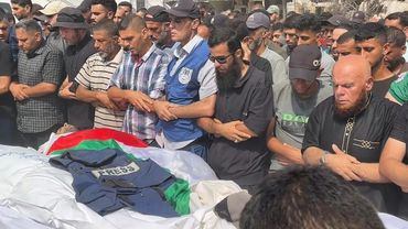 Funeral held for journalists killed in Israeli strike in Gaza | AFP