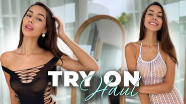 [4K] Transparent Fashion 2025 | Try-On of Two Seductive Sheer Dresses in White and Black