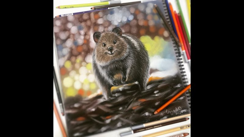 Прямой эфир-урок/Сухая пастель/Квокка