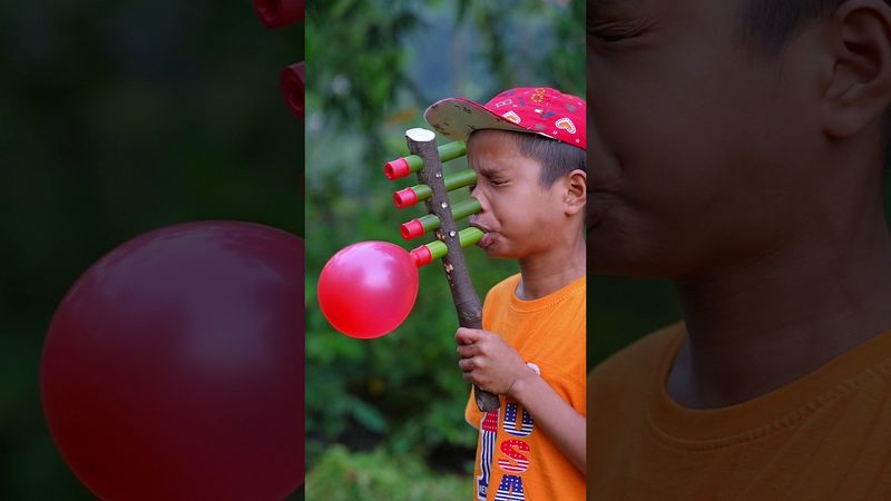 Bamboo Creations with Four Colour Balloon Toys #craft #bamboo #toys