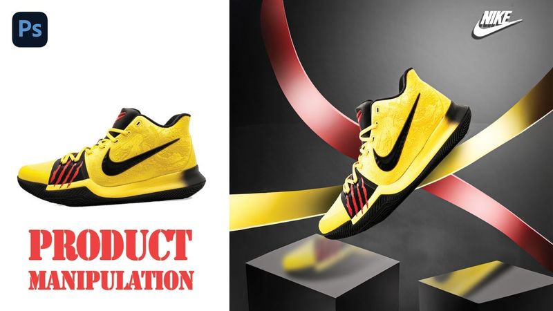 Product manipulation in Photoshop | Poster shoes design | Photoshop tutorial