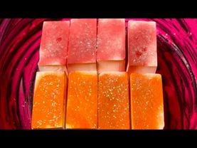 Glittery Pink & Orange Sprayed Chalk