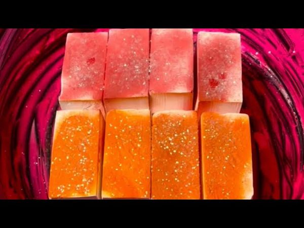 Glittery Pink & Orange Sprayed Chalk