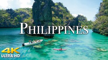 FLYING OVER PHILIPPINES (4K UHD) Amazing Beautiful Nature Scenery & Relaxing Music for Stress Relief