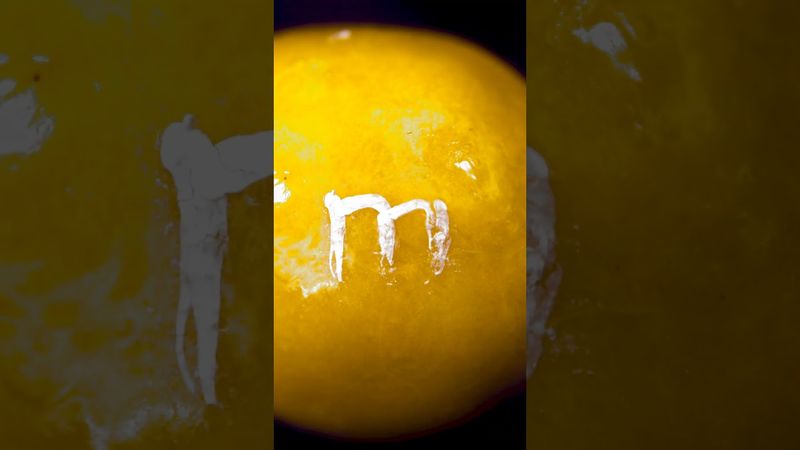 M&Ms Melting Close-Up