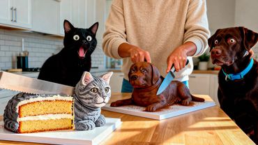 🙀 Cat and Dog Reaction to Cutting Cake 🐶 Cake cut in front of Cats and Dogs Prank Compilation