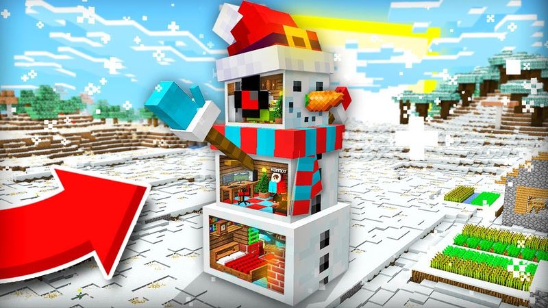 Я ПОСТРОИЛ ДОМ ВНУТРИ СНЕГОВИКА В МАЙНКРАФТ | Компот Minecraft