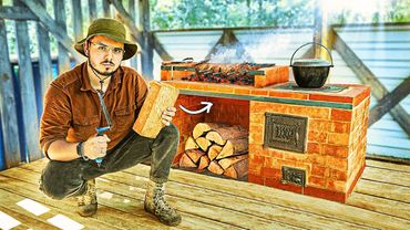 БЕСЕДКА у "ЛЕСНОЙ ХИЖИНЫ" с ПЕЧЬЮ И МАНГАЛОМ!