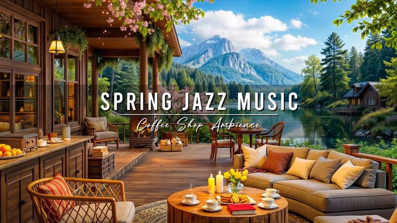 Warm Morning Jazz Music at Spring Coffee Shop Ambience 🌸 Relaxing Jazz Instrumental Music for Work