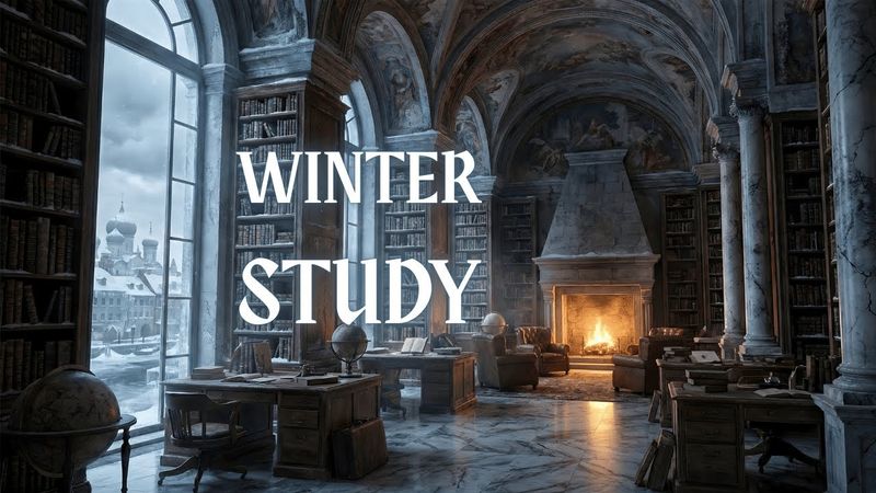 dark academia piano for studying winter castle fireplace 8 hours