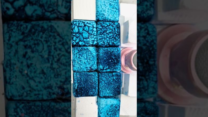 Pasted blue blocks #crushingtime #oddlysatisfying #relax #rainbowsoap #satisfying #crunchycrumbles