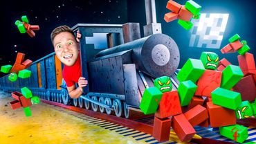 24 Часа в Мире ЗОМБИ на Поезде в Roblox