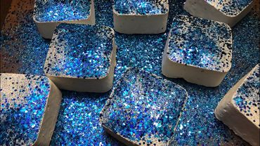 White blocks with glitter topping collab with ​⁠@messyfunAsmr