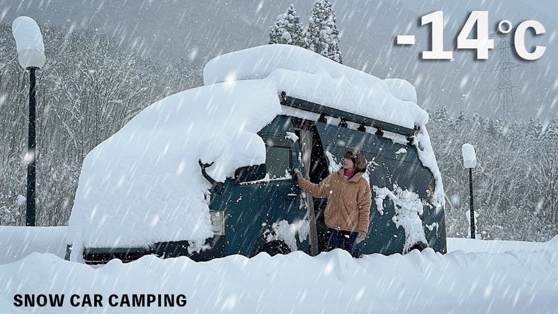 -14 درجه سانتیگراد / با برف 40 سانتی متری از خواب بیدار شدم و ماشینم نمی توانست حرکت کند