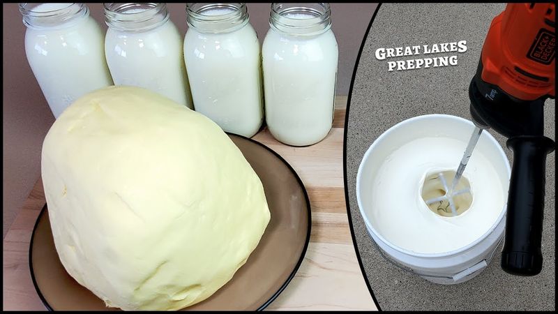 Making a LOT of Homemade Butter with Power Tools and 5 Gallon Buckets (idiotic butter experiment)