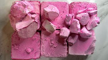 Pink Dyed BSN Gym Chalk Blocks ASMR 🩷 Oddly Satisfyinh 🩷 Sleep Aid