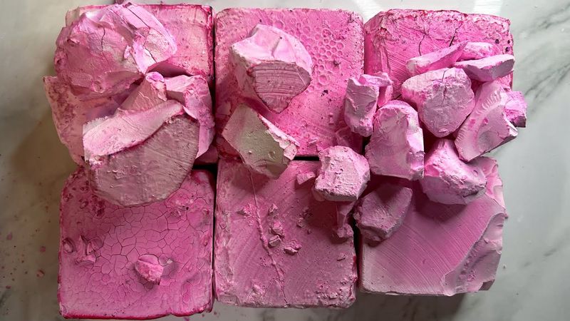 Pink Dyed BSN Gym Chalk Blocks ASMR 🩷 Oddly Satisfyinh 🩷 Sleep Aid