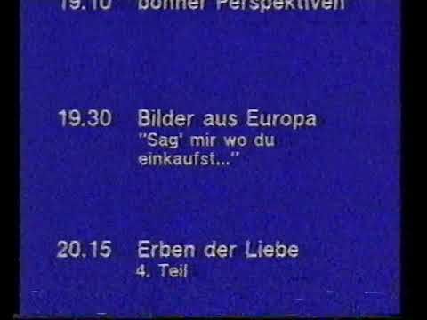 Фрагмент программы передач и конец эфира (ARD Германия,28.02.1987)