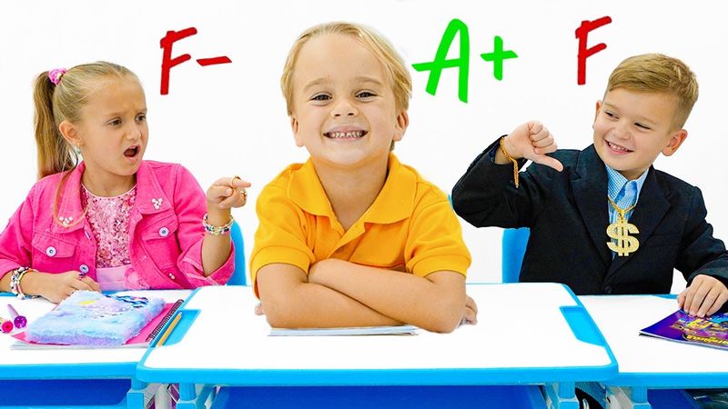 I bambini dimostrano che la conoscenza a scuola è la cosa più importante