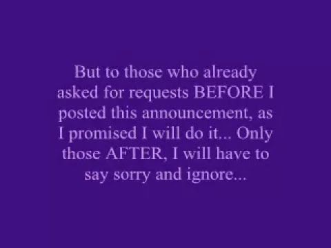 Announcement Concerning Requests