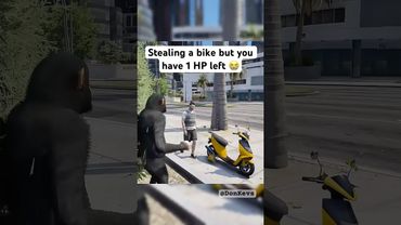 Stealing a bike but you have 1 HP left 😭 #gtaviral #gtaonline #gta5online #gtacars #gta5 #usa