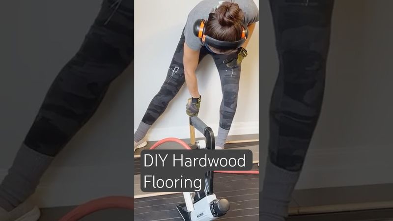 DIY Flooring Install #hardwoodfloor #DIYfloor #naildownfloor #floorinstall #flooringnailer #DIYhome