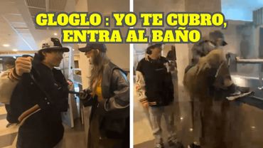 GLOGLO AYUDA A EMIKUKIS A ENTRAR AL BAÑO DEL CINE
