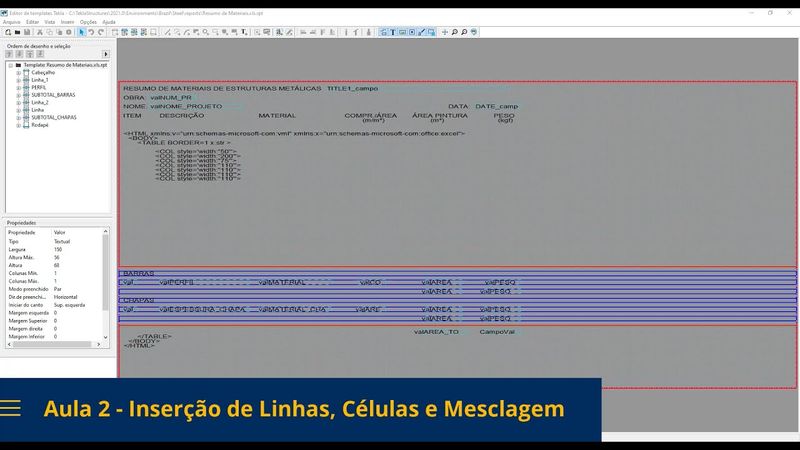 Resumo de Materiais em Excel #02 - Inserção de Linhas e Células e Mesclagem