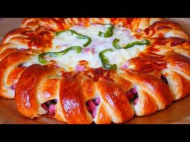 Пирог с сыром и колбасой Праздничный пирог ПИЦЦА