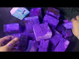 14 Blocks of dyed P-Violet and B-Violet Gym Chalk | Satisfying ASMR | Sleep Aid