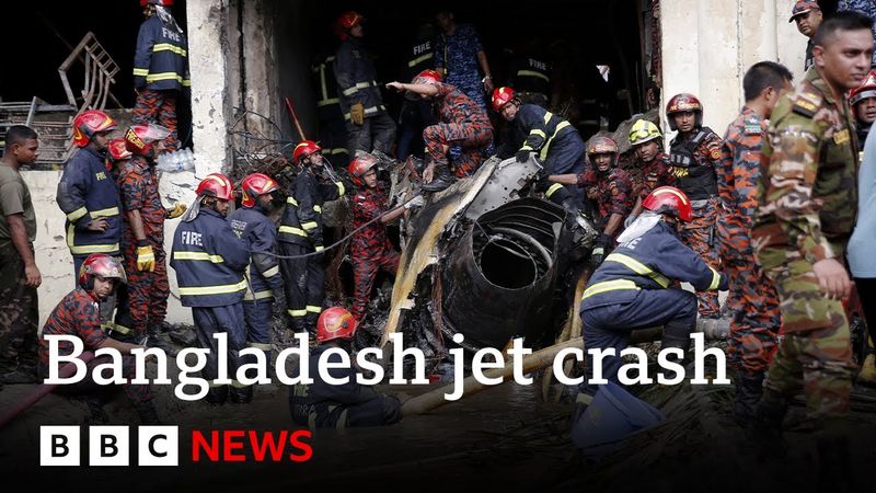 At least 19 dead after air force jet crashes into Bangladesh school | BBC News