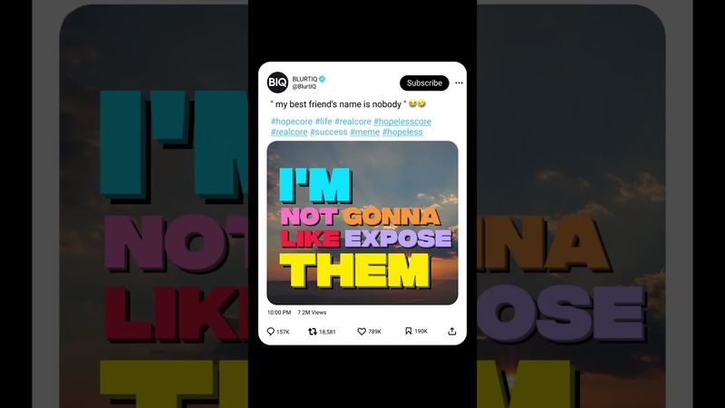 " my best friend's name is nobody " 😭🤣 #hopelesscore #hopecore #hardcore #core #funny #edit