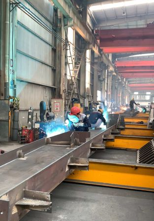 Workers are working hard on welding ⚡️ #Steelstructurefactory #Steels...