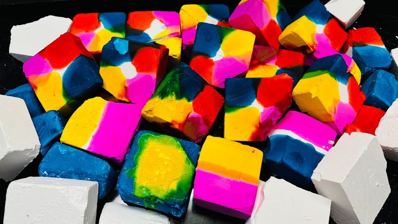 Rainbow Chalk ASMR Crush | Oddly Satisfying ASMR