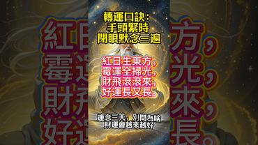 老祖宗留下的轉運口訣，念三遍、連三天，霉運掃光、好運滾滾來！