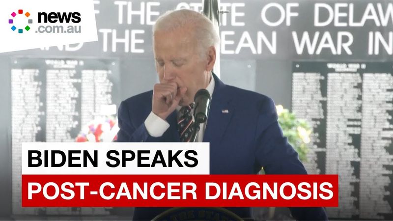 Biden makes first public remarks since cancer diagnosis