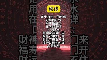 《祝由財富增強術》錢包空空！想要財源滾滾！八方來財！福氣滿滿！你就這樣做！#運勢 #正能量 #玄學 #風水 #國學文化 #道家文化 #祝由術 #祝由十三科 #財富