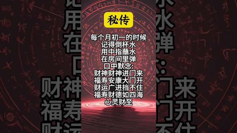 《祝由財富增強術》錢包空空！想要財源滾滾！八方來財！福氣滿滿！你就這樣做！#運勢 #正能量 #玄學 #風水 #國學文化 #道家文化 #祝由術 #祝由十三科 #財富