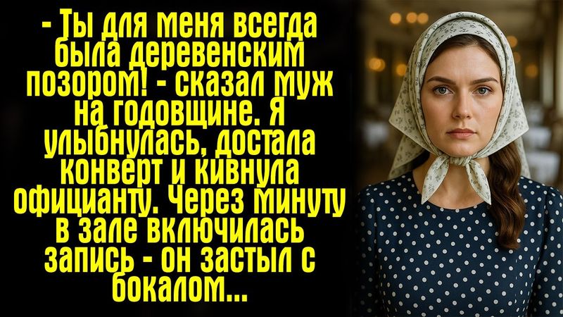 — Ты для меня всегда была деревенским позором! — сказал муж на годовщине. Я улыбнулась, достала..