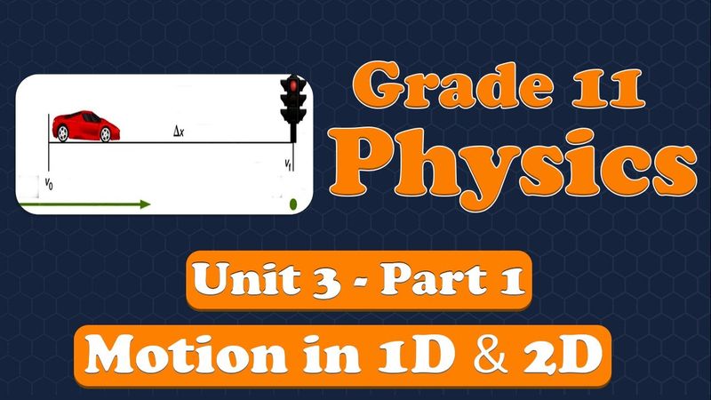 Grade 11 Physics Unit 3 Motion in 1D and 2D Part 1 | with detail explanation