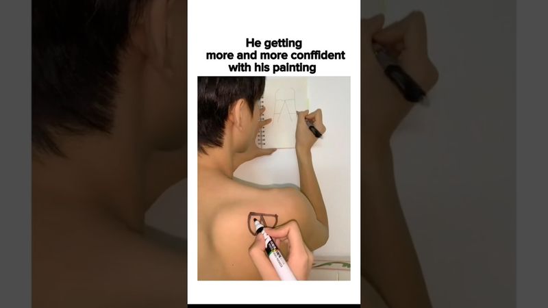 He gettingmore and more conffident with his painting