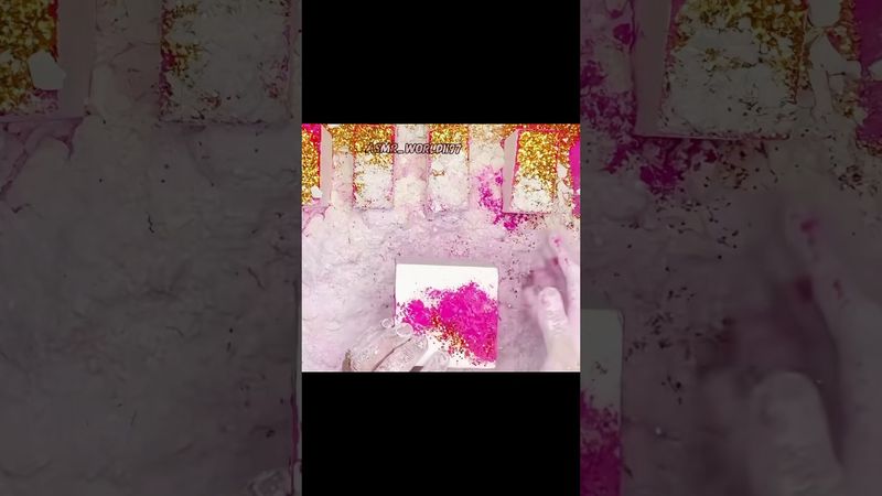Vivid Pink Holi Block #satisfying #oddlysatisfying #slime #pink #relax #gymchalkasmr #crushingtime