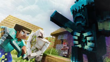 Warden VS Village (Warden Attack) (Minecraft Animation)